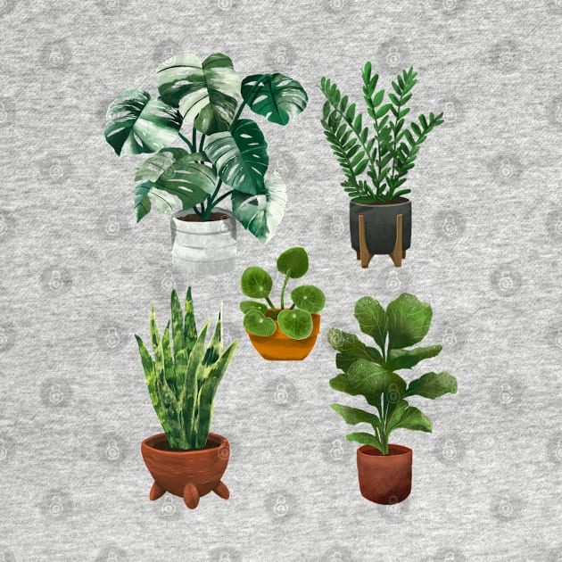 Modern House Plants in Pots Collection by catherold